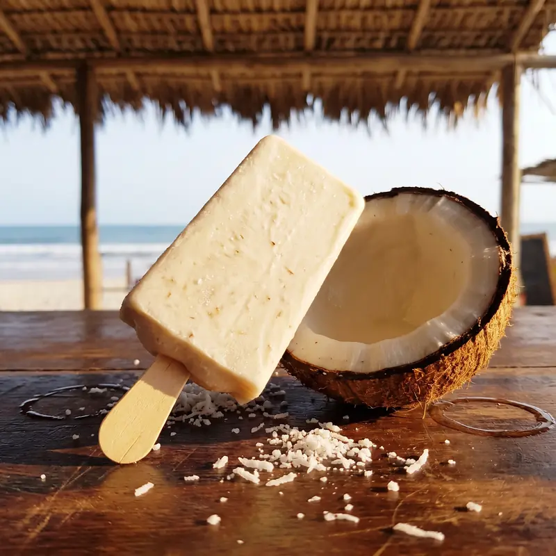 Picolé artesanal de coco